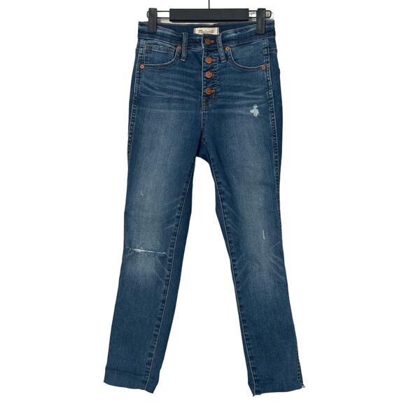 Madewell 10" High-Rise Skinny Crop Jeans in Rosecliff Wash Size 24 - Picture 3 of 12